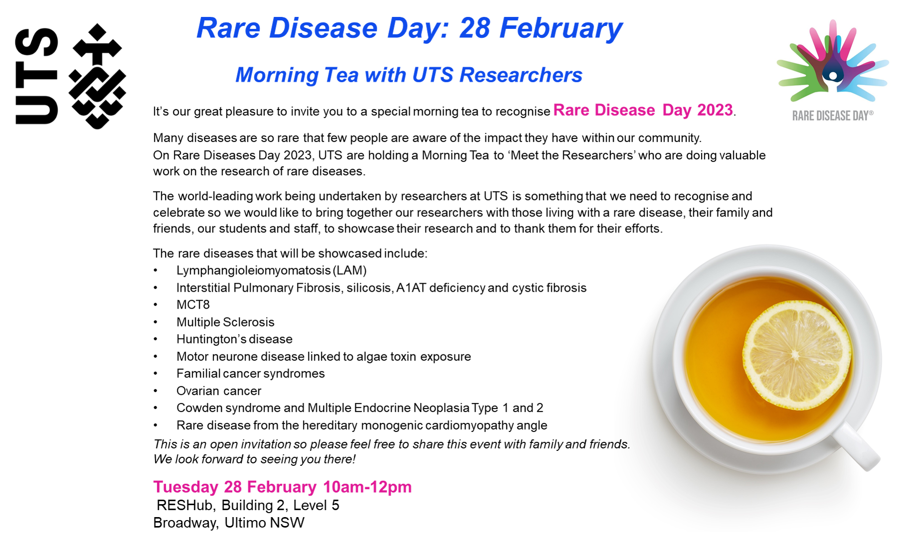 Morning Tea Meet the Researchers Rare Disease Day 2025